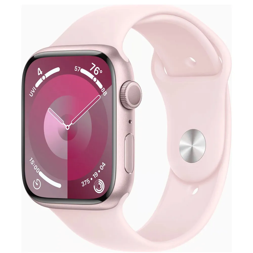 Apple Watch S9 GPS 45mm Pink Alu Case w Light Pink Sport Band - M/L