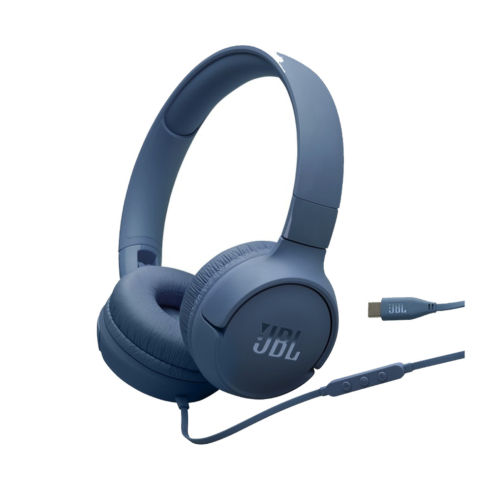 JBL T520 USB-C Blue wired headphones