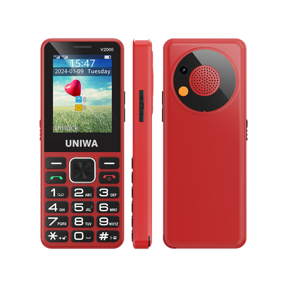 UNIWA V2000 Feature phone Red